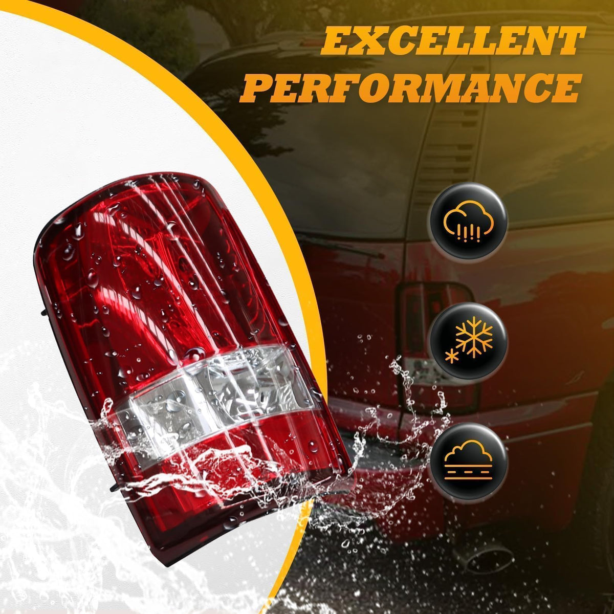 Jecoupoon tail light next to tape measure showing correct size fitment