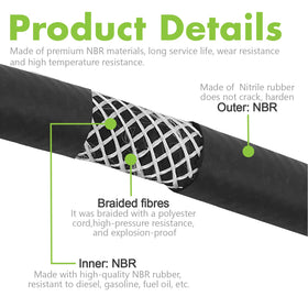 Close-up of Jeemiter NBR hose texture highlighting durable oil-resistant construction