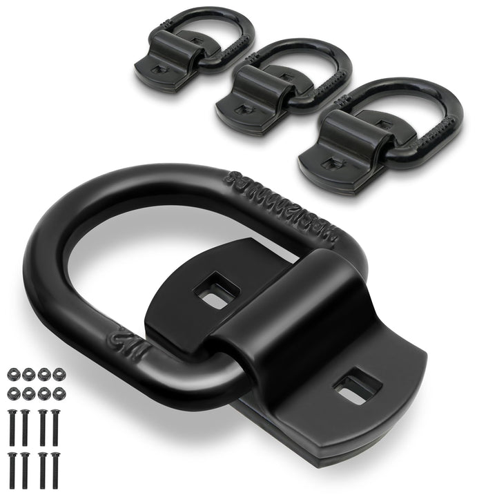JEINAPA front view of 4-pack D-rings showing bolt-on anchors and compact design