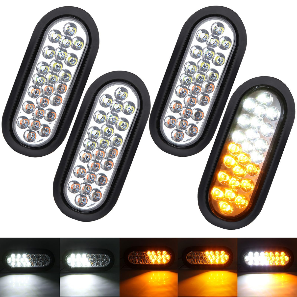 Jamarco front-facing oval LED strobe light showing brightness and visibility