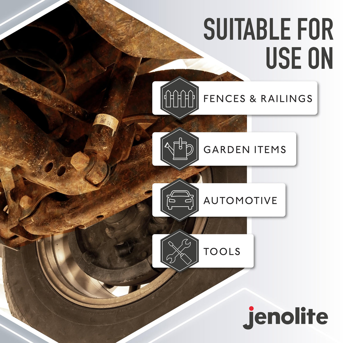 JENOLITE brushed into corner showing thorough coverage and penetration
