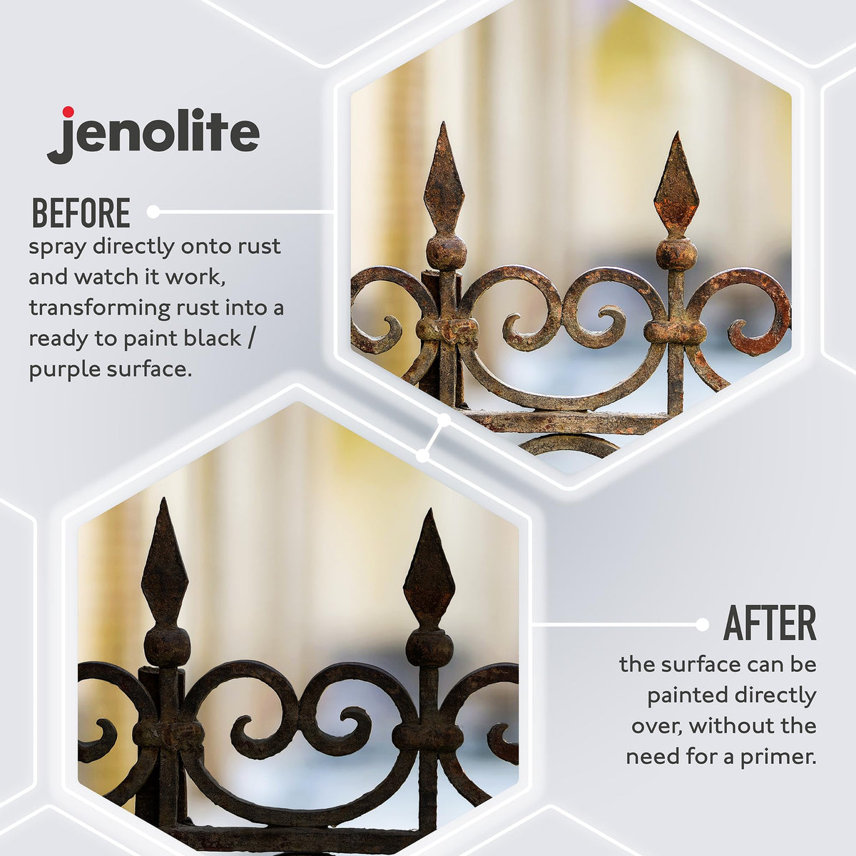 JENOLITE treated metal texture showing smooth coating for paint-ready benefit