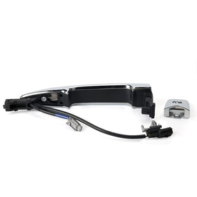 Jepacr handle on vehicle in driveway lifestyle shot illustrating seamless OEM look