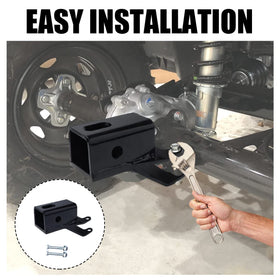 JERBOR packaged hitch with install screws showing protective packing and included hardware benefit