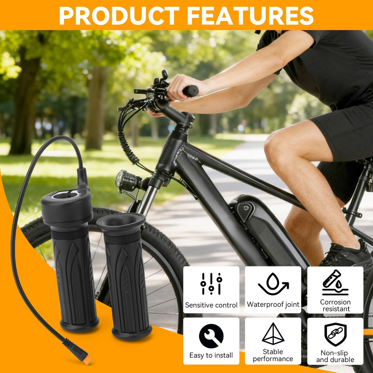 Jerbor throttle next to hand showing size and ergonomic control benefit