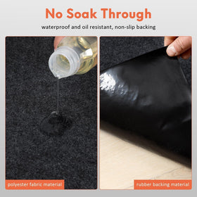 JERIA rubber backing detail illustrating waterproof, anti-slip protection for floors