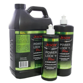Jescar bottle pouring sealant concentrate showing controlled dispense and easy application