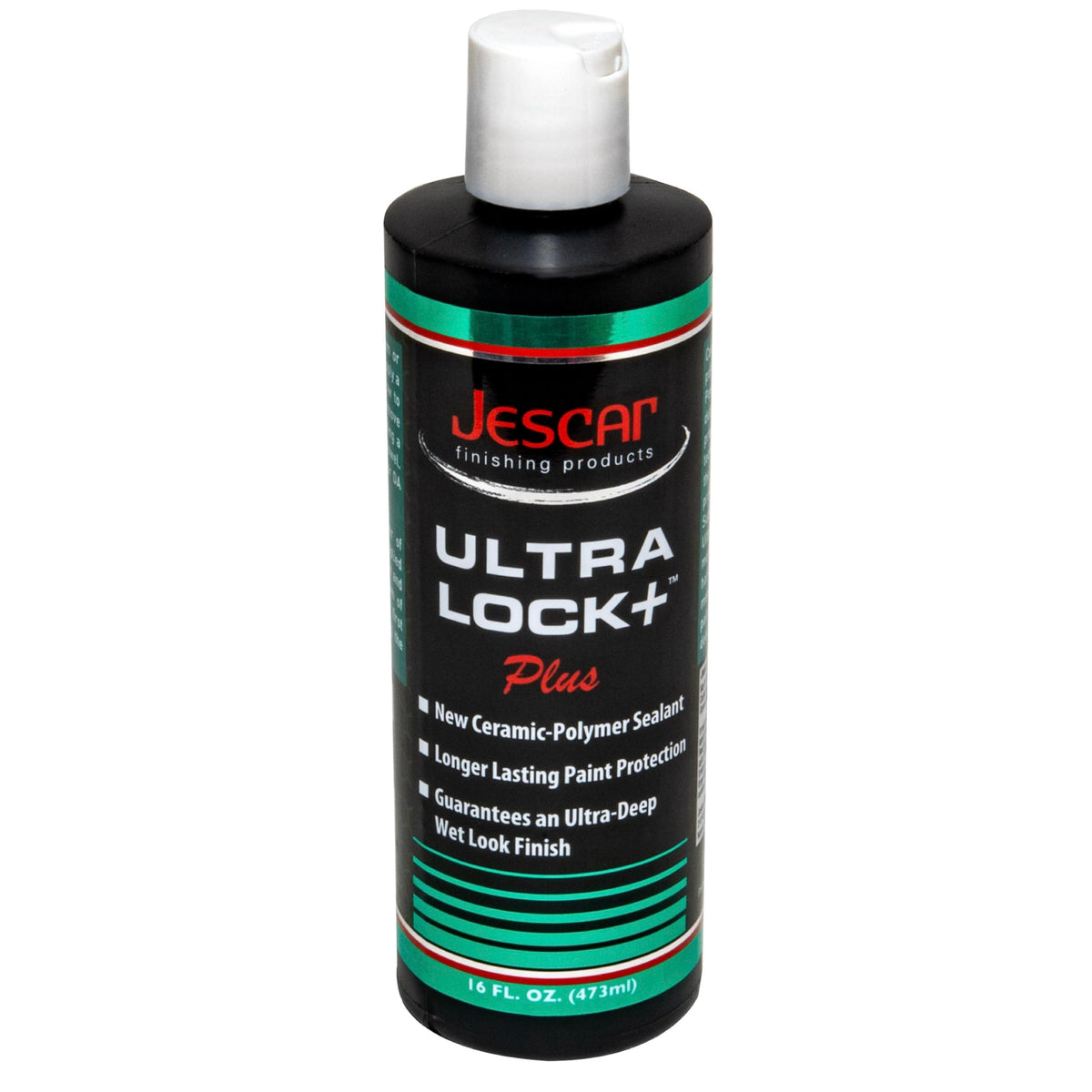 Jescar bottle front view showing label and product in hand for easy storage