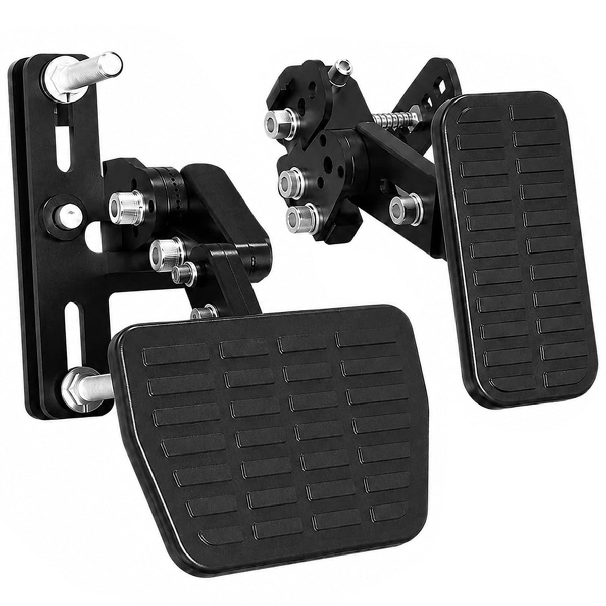 Jetmilai front view showing extenders mounted on pedals for improved reach
