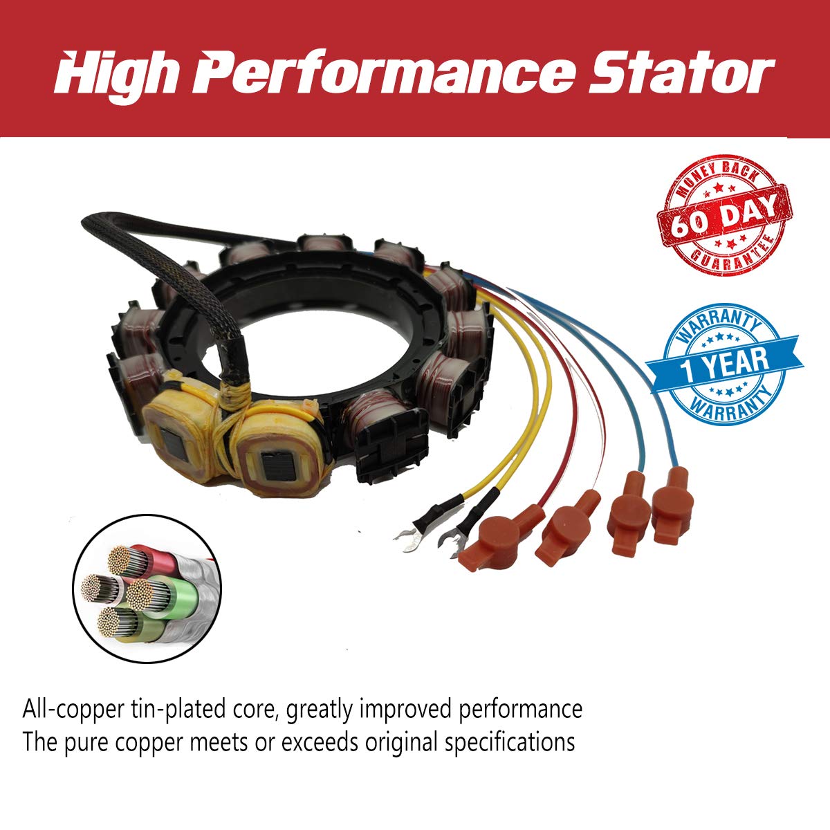 jetunit stator retail packaging and label highlighting included warranty information