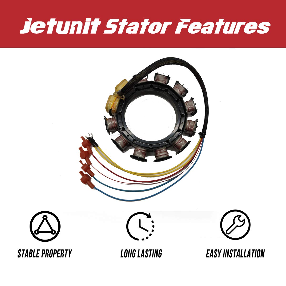 jetunit stator side view of electrical connector and wires for correct pin alignment