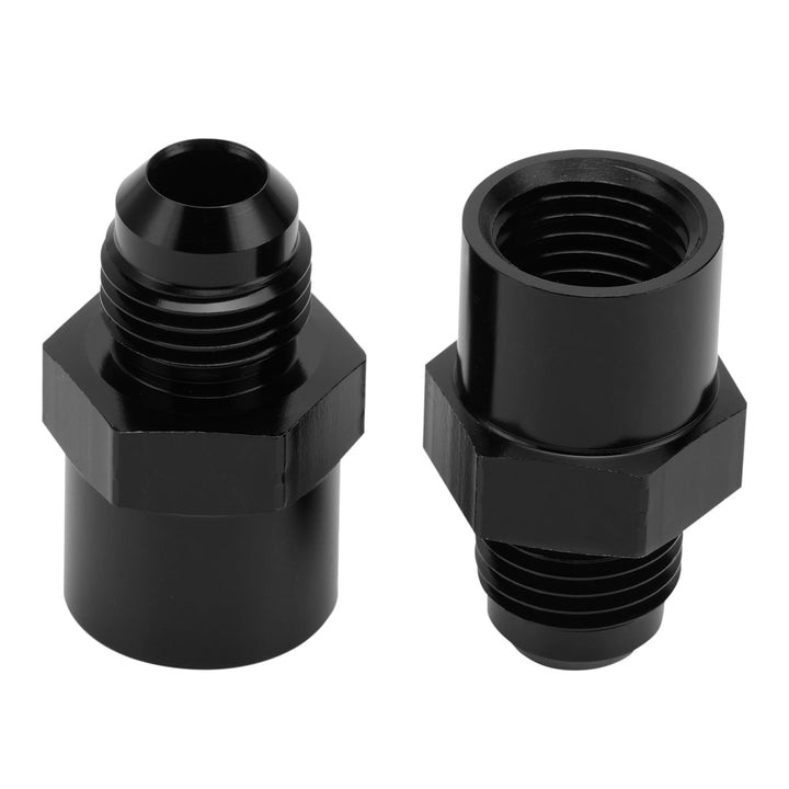 Jetuplusllc adapter front view showing -6AN connections and metric ports for easy conversion