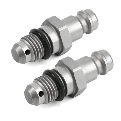 Jetuplusllc paired bleeder fittings front view showing ready-to-install benefit