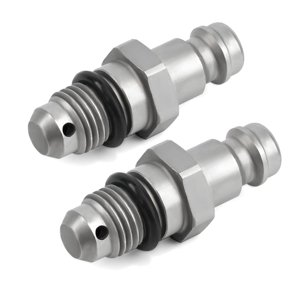 Jetuplusllc paired bleeder fittings front view showing ready-to-install benefit