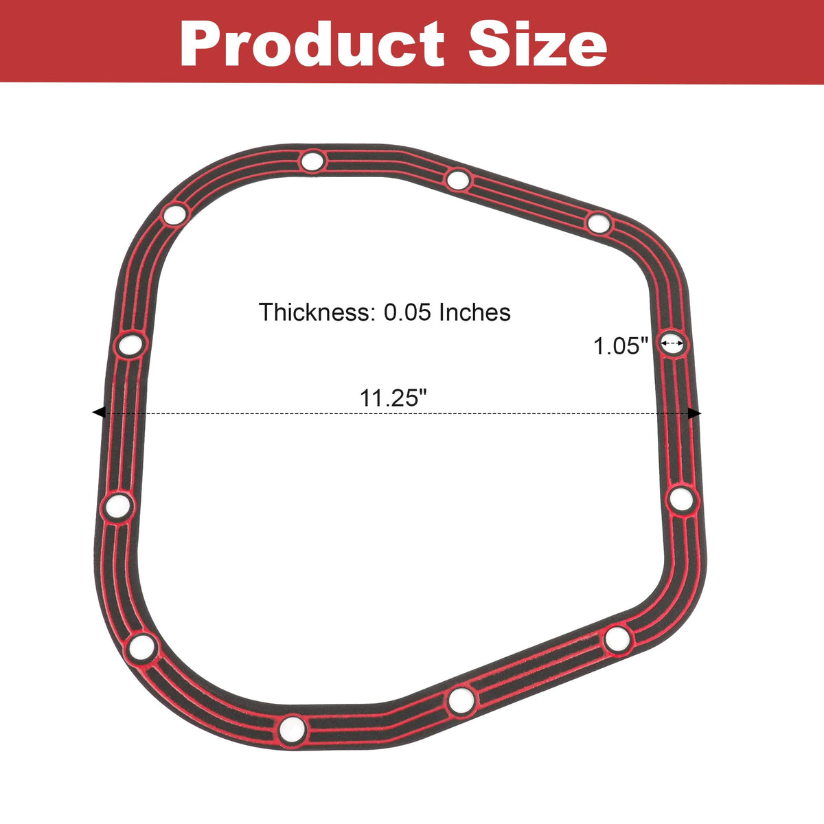 Jetuplusllc gasket thickness beside ruler showing correct 0.05-inch sizing benefit