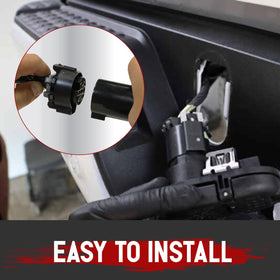 Jetuplusllc adapter installed on bumper illustrating ready-to-use trailer hookup