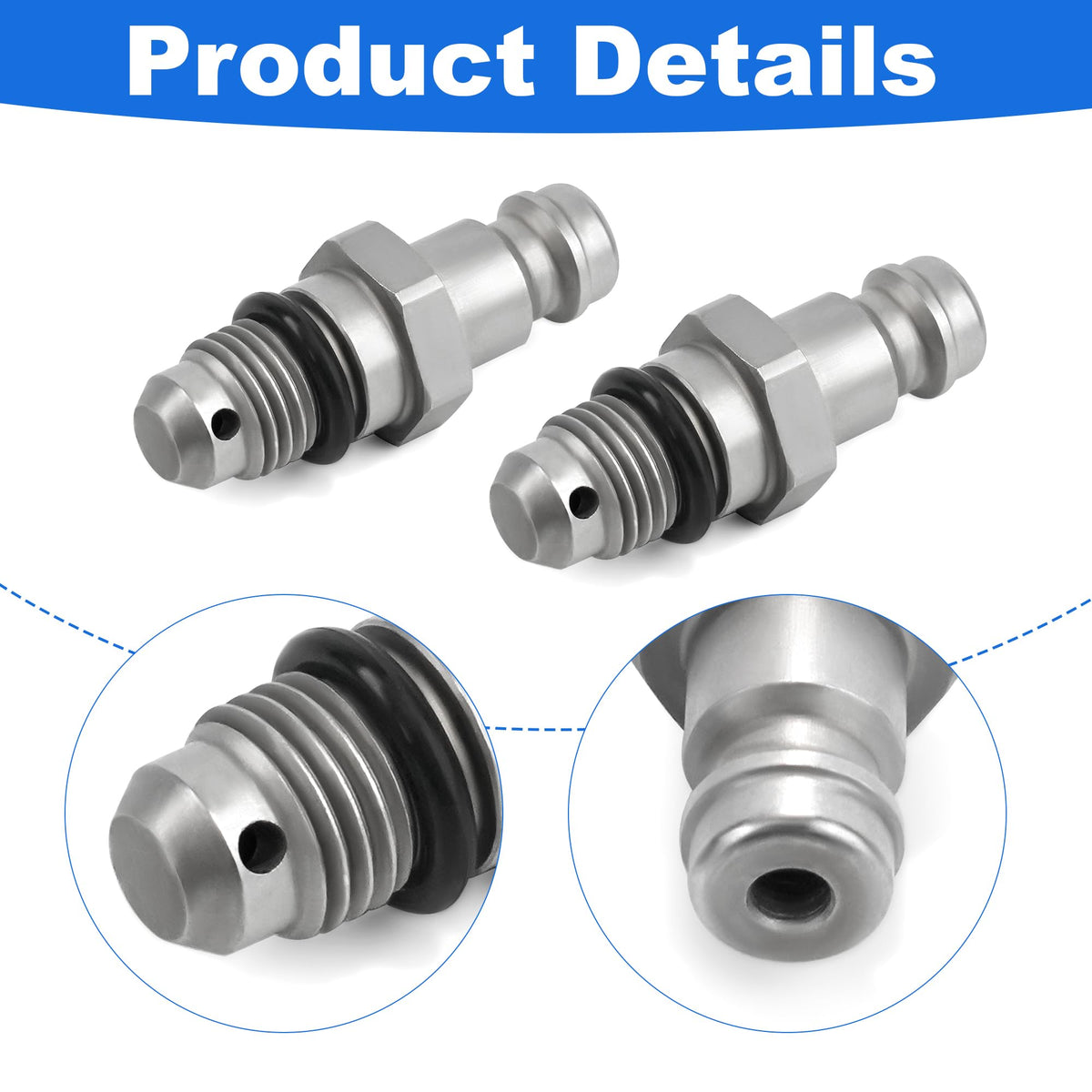 Jetuplusllc threaded 9/16-24 and 3/8 connector detail ensuring secure seal
