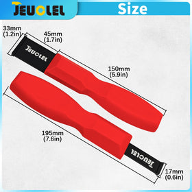 JEUCLEL scrapers beside a ruler showing scale and practical size for tasks