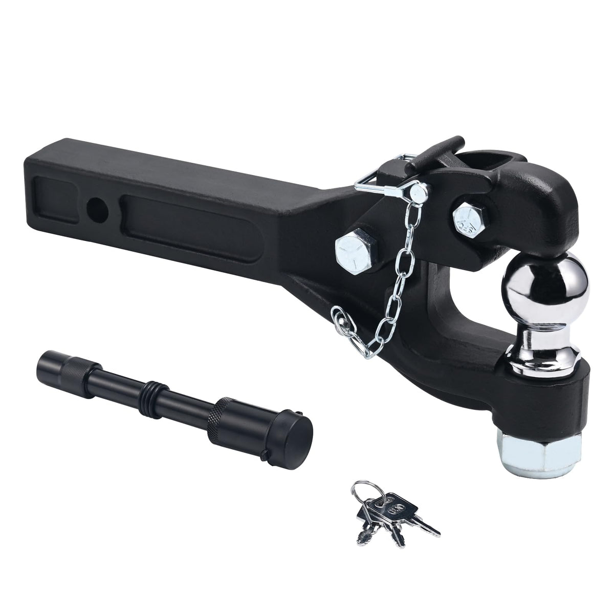 JEXTRA front view of pintle hitch showing robust forged construction and secure fit