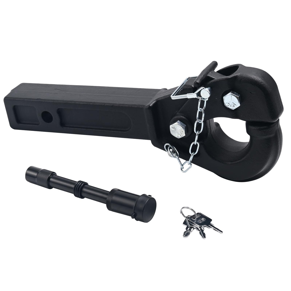 JEXTRA pintle hitch front view showing secure connection and rugged build