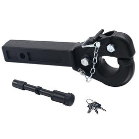 JEXTRA pintle hitch front view showing secure connection and rugged build