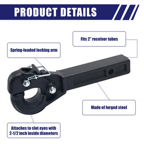 JEXTRA pintle hitch side profile with scale illustrating 14.6-inch length