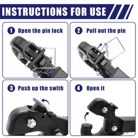 JEXTRA pintle hitch powder-coat texture close-up for corrosion resistance