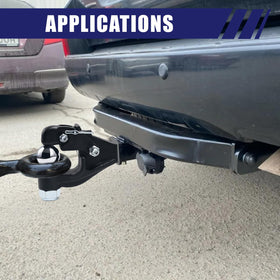 JEXTRA hitch next to tape measure showing 15.5-inch length and scale benefit