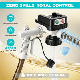 JEXUL pump with Milwaukee and DeWalt battery packs illustrating multi-power use
