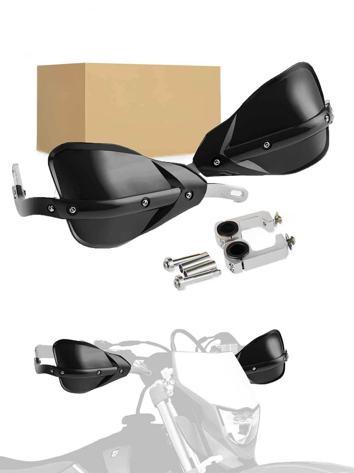 JFG RACING front profile of handguards showing full coverage and protection