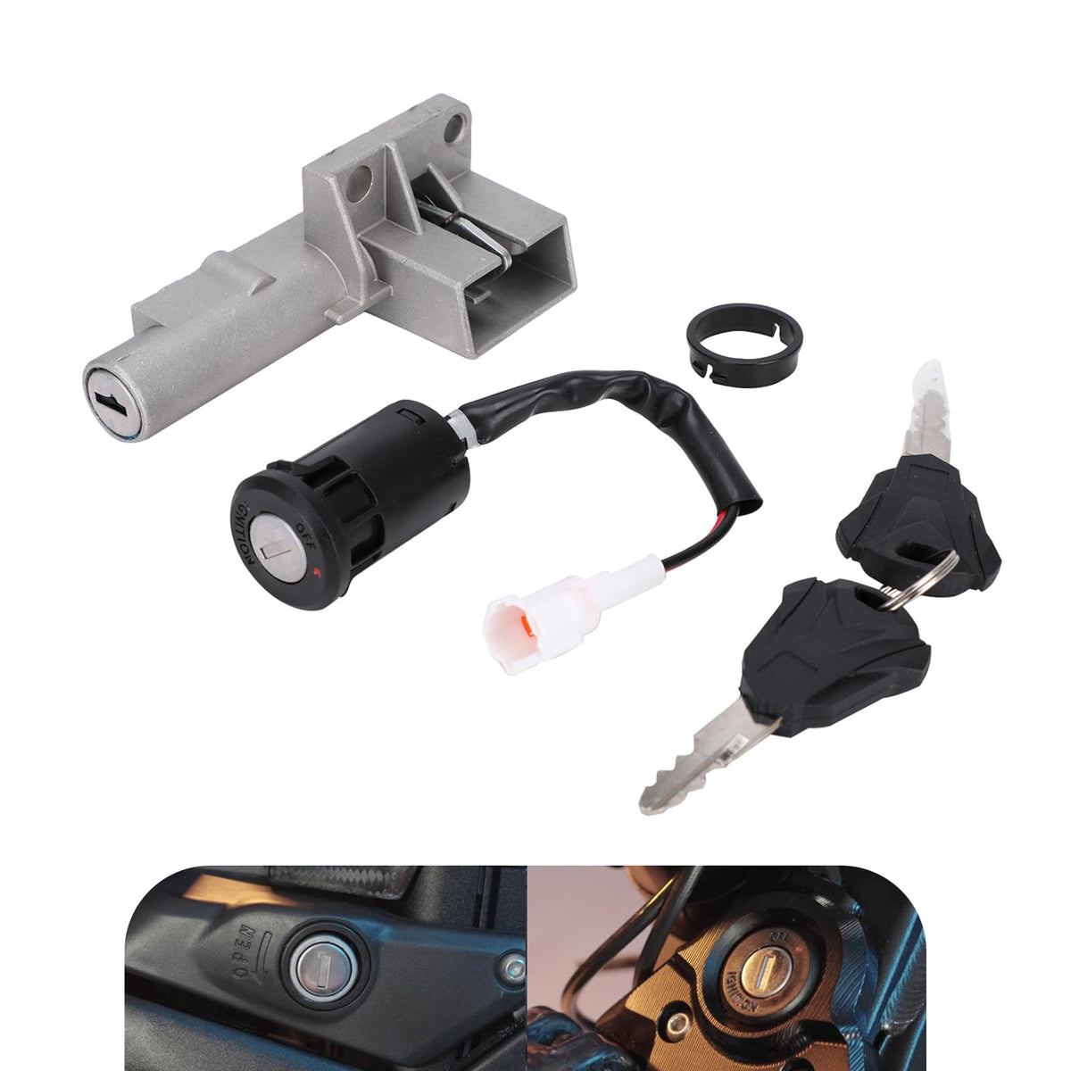 JFG RACING front view ignition switch showing compact durable design benefit