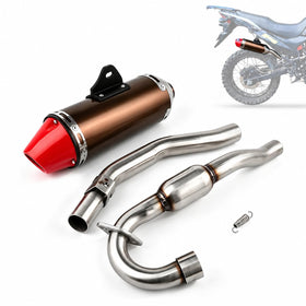 JFG RACING front view muffler in titanium finish showing sleek styling and weight savings