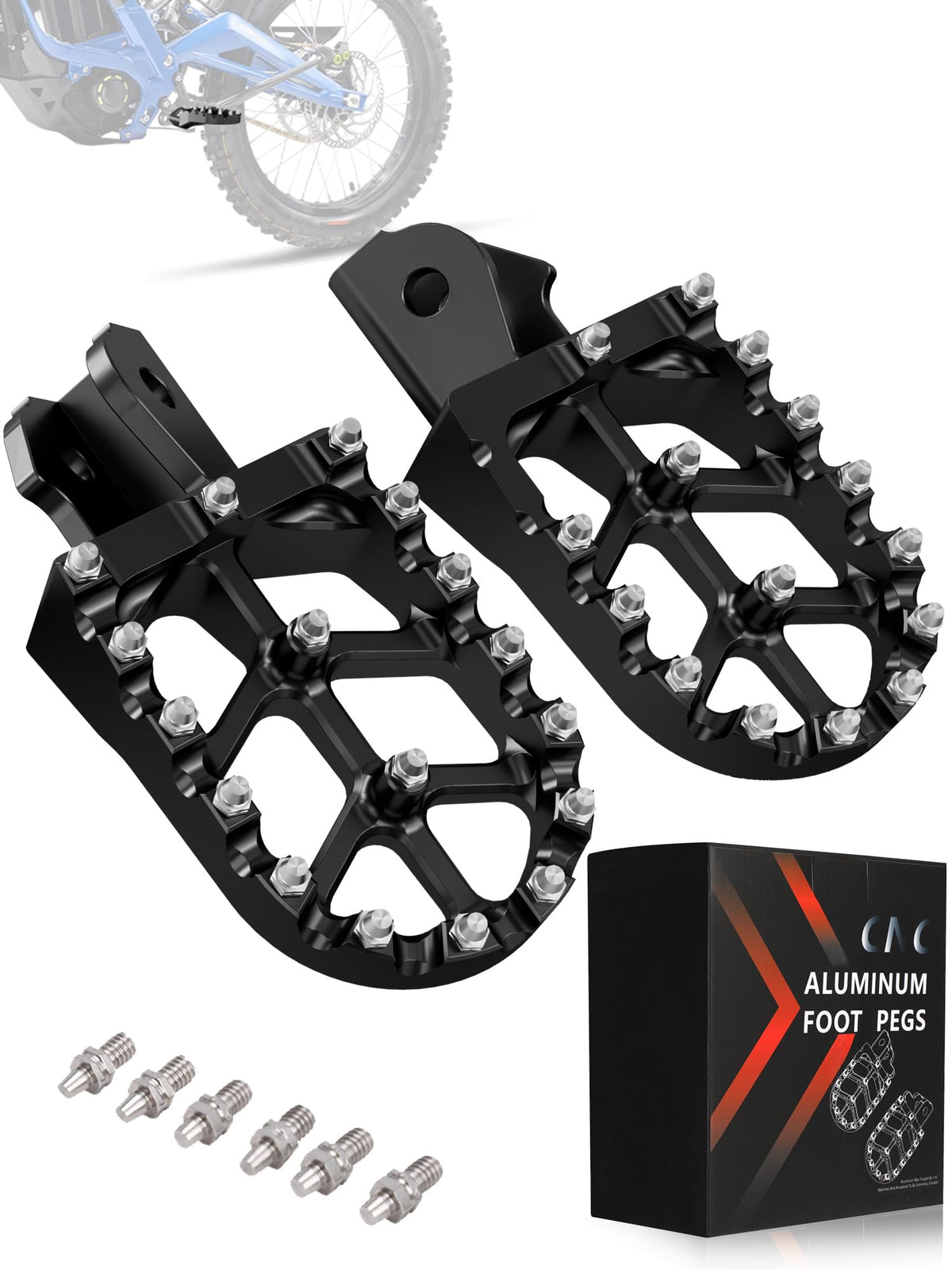JFG RACING front view peg mounted on bike showing improved stability and control