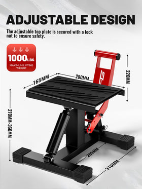 JFG RACING hydraulic handle detail enabling single-person lifting safely