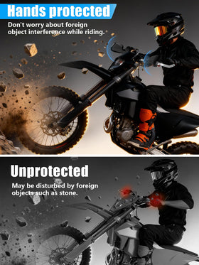 JFG RACING installed on a dirt bike demonstrating hand protection while riding