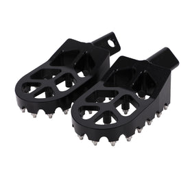 JFG RACING pegs held in hand to show size and lightweight 6061-T6 aluminum build