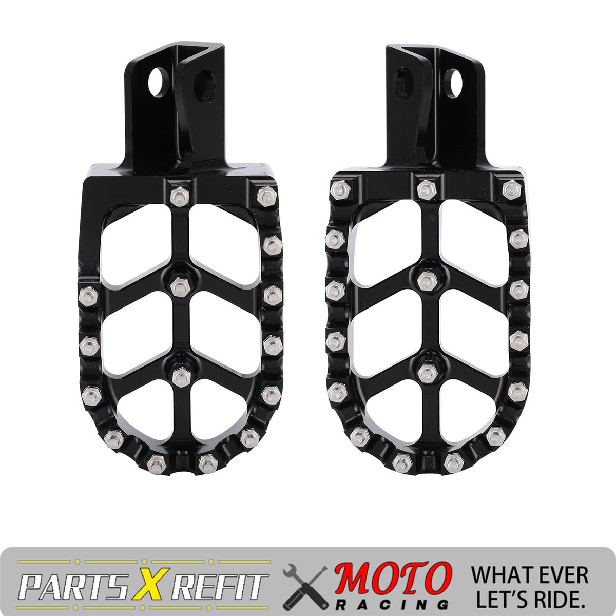 JFG RACING footpegs on off-road KLR650 demonstrating enhanced rider control