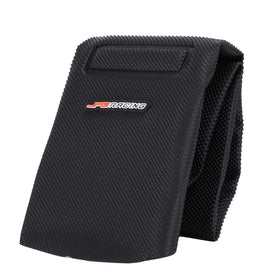 JFG RACING sewn label and PVC texture showing durable material quality
