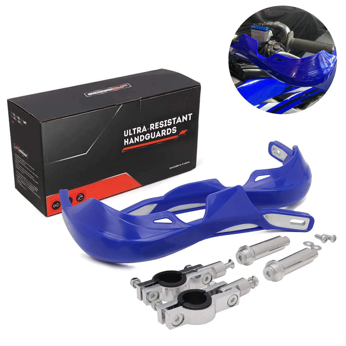 JFG RACING handguards in trail riding scene showing real-world protection benefit
