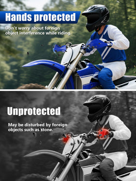 JFG RACING handguard mounted on dirt bike showing protective coverage benefit