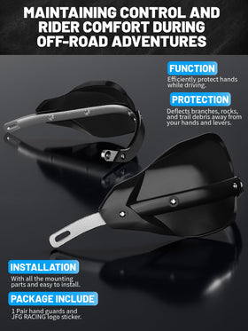JFG RACING handguard mounted on handlebars demonstrating easy fitment