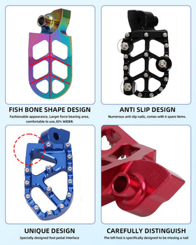 JFG RACING pegs mounted on a YZ bike, shows in-ride stability benefit