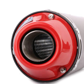 JFG RACING close-up of stainless pipe welds and aluminum muffler detailing for durability