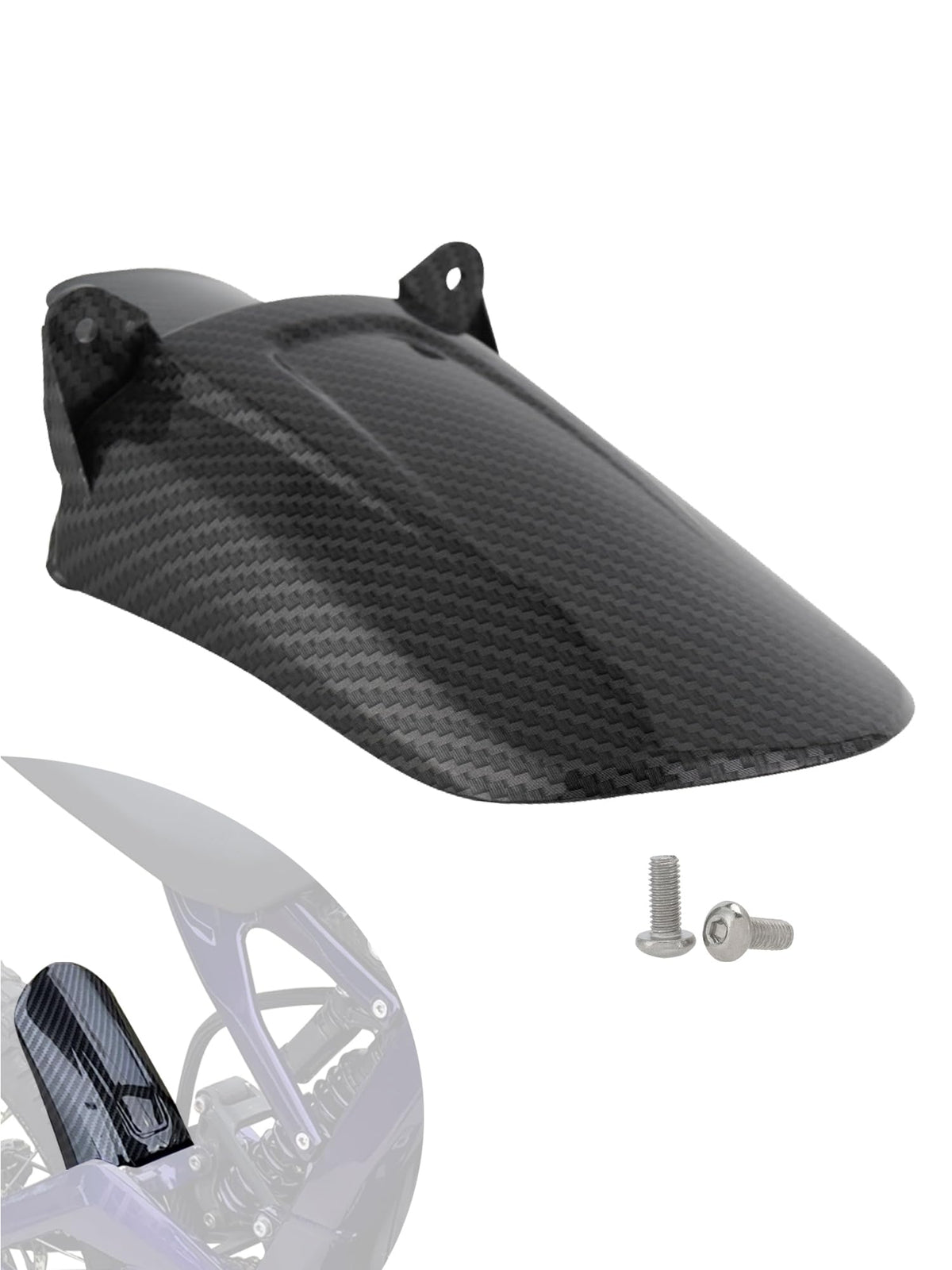 JFG RACING rear fender front view showing clean fit and sleek carbon-style look