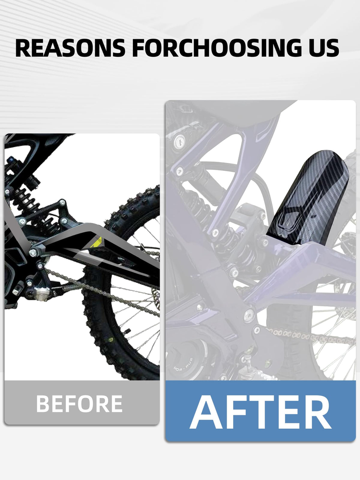 JFG RACING fender installation detail showing bolt locations and easy fit