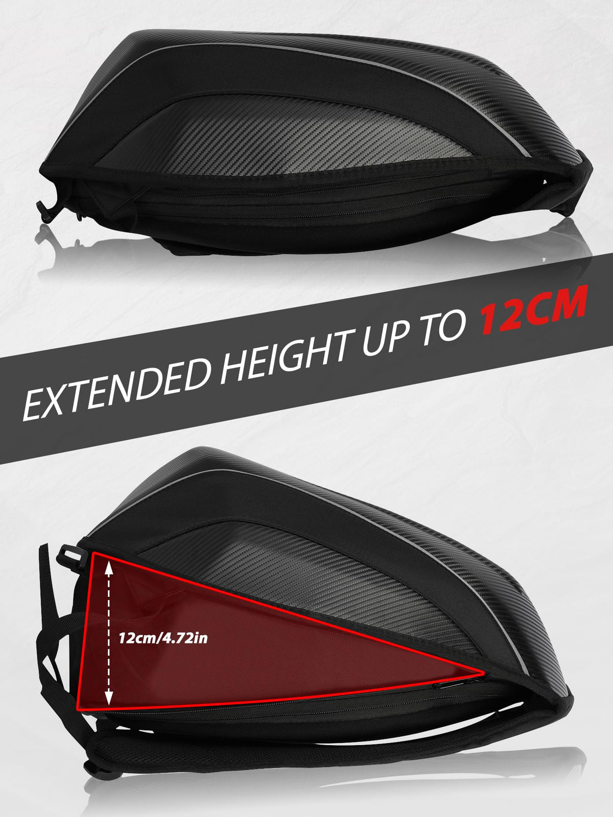 JFG RACING beside helmet for scale to show true 30L capacity