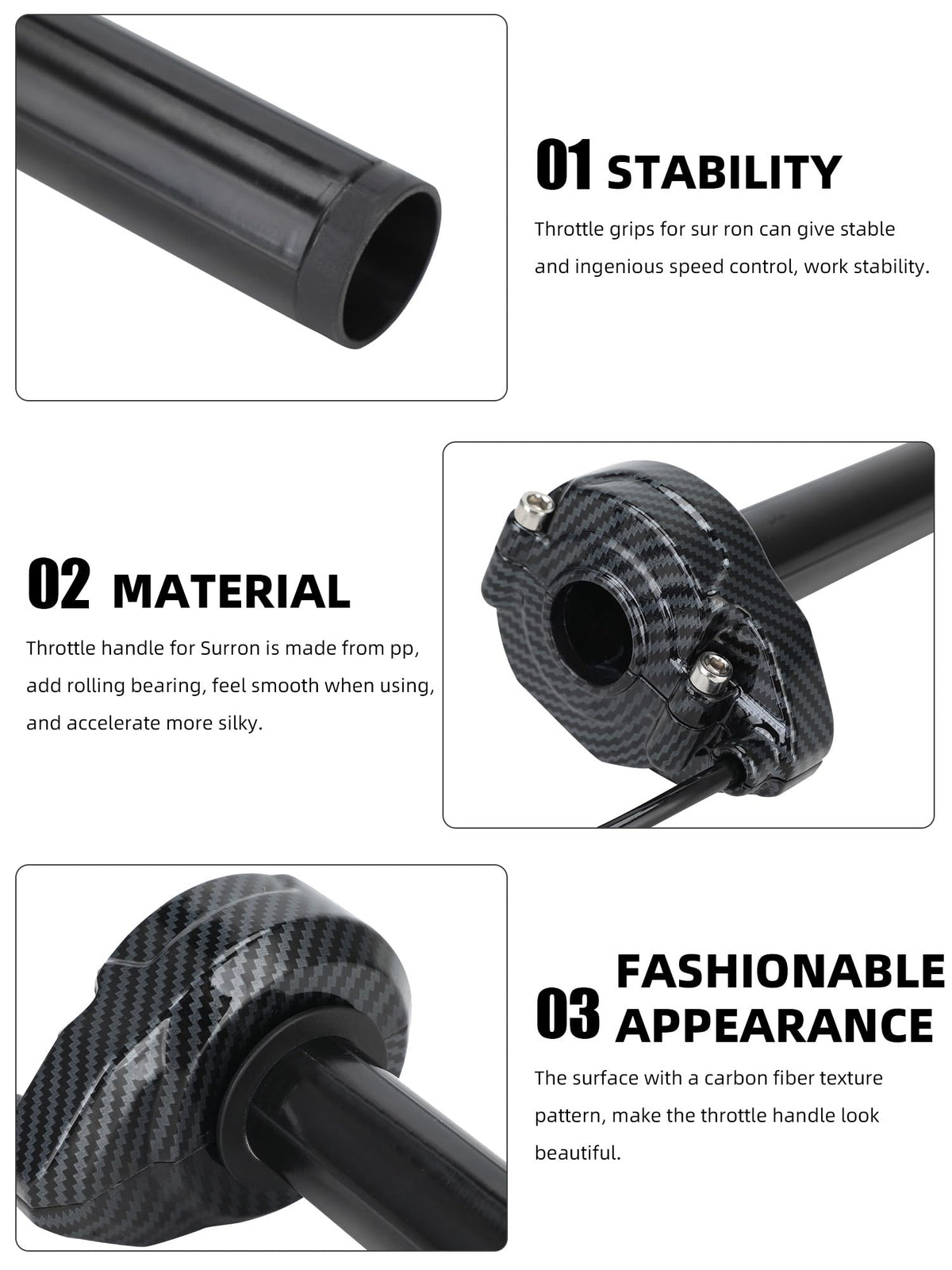 JFG RACING throttle cable detail demonstrating sturdy construction and longevity