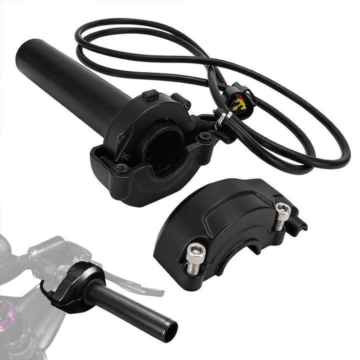 JFG RACING throttle front assembly showing fitment and clean controls for better handling