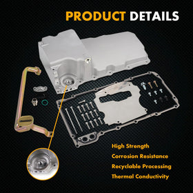 JGhyperX oil pan installed under an LS engine illustrating swap clearance benefits