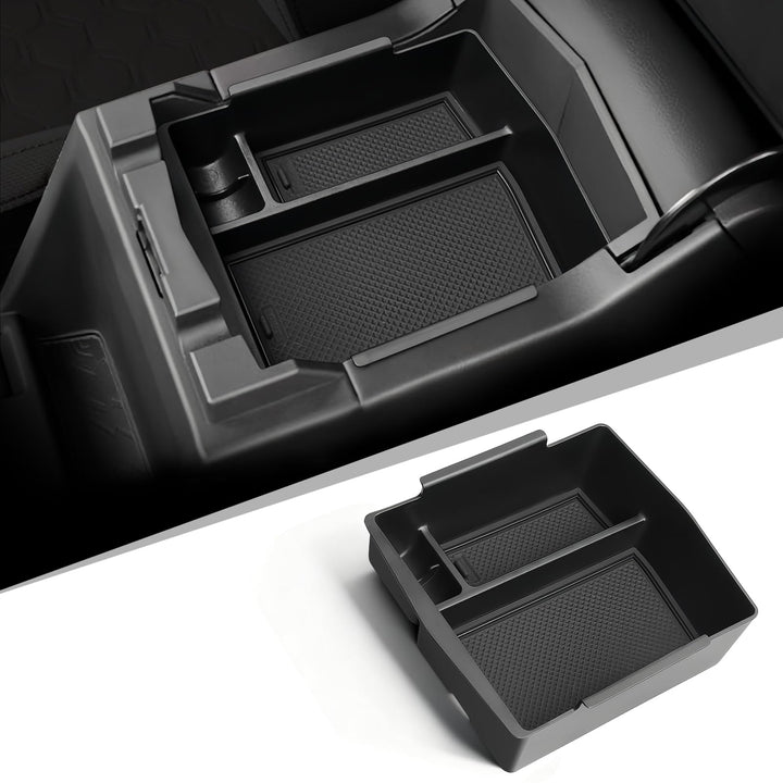 JHGFVC front view of console organizer showing neat storage and protection